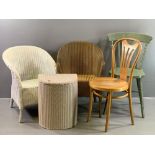 FURNITURE ASSORTMENT - Lusty Lloyd loom chair, other loom items, bentwood chair, painted chair etc