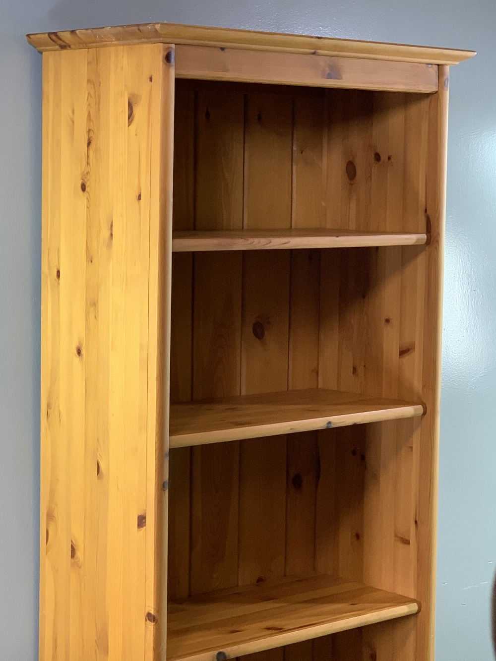 PINE BOOKCASE - modern, open with five shelves, 206cms H, 80cms W, 39cms D - Image 2 of 3