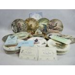 WEDGWOOD, ROYAL ALBERT bird decorated collector's wall plates with certificates (no boxes) with a