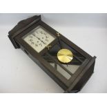 VINTAGE OAK CASED WALL CLOCK - 74cms L