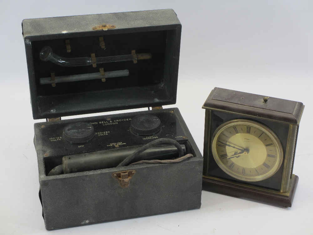 JOHN BELL & CROYDEN LONDON ELECTRICAL TESTER IN CASE (medical?) and a vintage Metamec Quartz