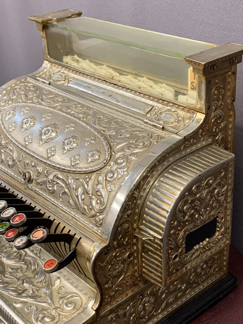 CIRCA 1900 NATIONAL CASH REGISTER, model 36, no. 248347, highly detailed in a chrome/plated - Image 3 of 7