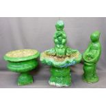 ORNAMENTAL GARDEN STATUARY & PLANTERS (3) - reconstituted stone to include a shell form birdbath