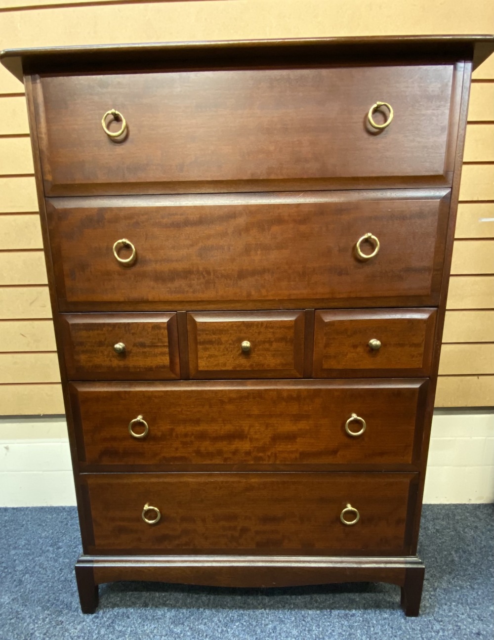 STAG MINSTREL MULTI-DRAWER BEDROOM CHEST - having two long over three short over two long drawers, - Image 2 of 4