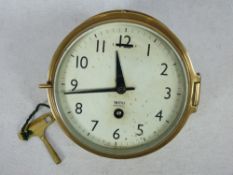 SHIPPING CLOCK - Smiths Astral bulkhead in brass