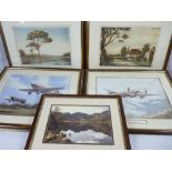 VINTAGE & LATER PRINTS GROUP (5) - to include WINSTON MEGORAN proof stamped aquatints - titled '