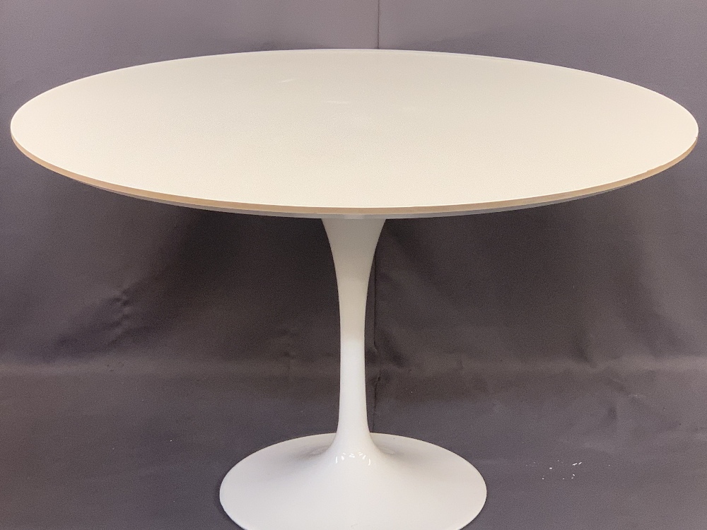 RUDI BONZANINI CIRCULAR PEDESTAL DINING TABLE & SIX CHAIRS - 73.5cms H, 120cms diameter and 79cms H, - Image 2 of 11