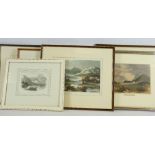 TINTED ENGRAVINGS & PRINTS OF EARLY NORTH WALES VIEWS (6) to include T Clay London 1818 titled '