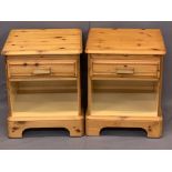 ROSEDALE MODERN PINE SINGLE DRAWER BEDSIDE CHESTS (2) - 57cms H, 47cms W, 44cms D