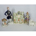 'OMER PACHA' STAFFORDSHIRE POTTERY PORTRAIT FIGURINE, Clock Tower taper holder, cottage pastille