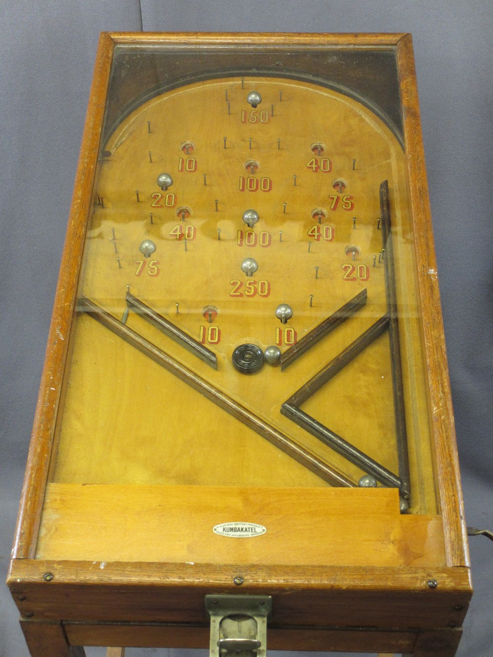 KUMBAKATEL VINTAGE PINBALL MACHINE on wooden stand, 89.5cms H maximum, 43cms W, 80.5cms L not - Image 3 of 5