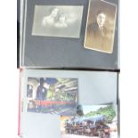 JAPANESE LACQUERWORK ALBUM and one other, containing vintage and later photographic portrait,