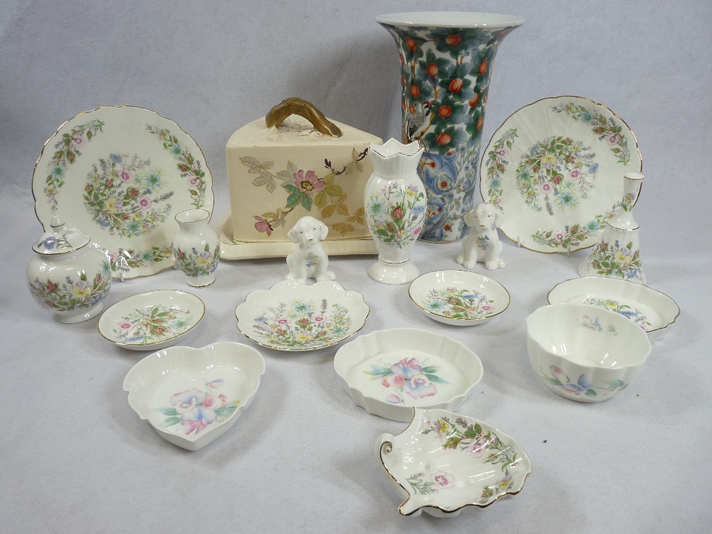 AYNSLEY 'WILD TUDOR', LITTLE SWEETHEART ornamental ware, Victorian cheese dish and base and a Past