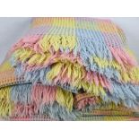 WAFFLE BLANKETS (3) - vintage, multi-coloured