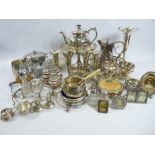 EPNS & OTHER METALWARE to include a small silver portrait frame, silver topped bottle ETC