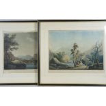 COLOURED ENGRAVINGS, A PAIR After WALMSLEY & JUKES - 1. To Sir Edward Lloyd near Crogen on the River