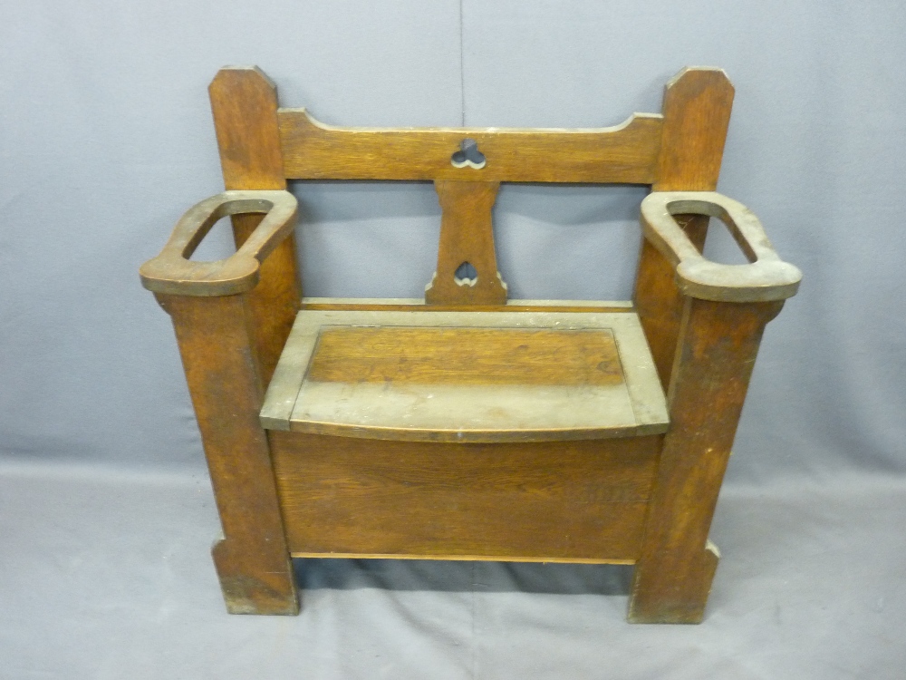 VINTAGE & LATER FURNITURE PARCEL, 4 ITEMS - an oak box seat hall bench/stick stand, 89cms H, 85cms - Image 6 of 9