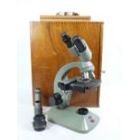 MICROSCOPE - Beck of London 'Biamax 42572', in a wooden case with associated items