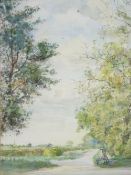 C J THORNTON watercolour titled to label verso 'The Fosse Way', 53.5 x 35.5cms