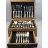 A CANTEEN OF ALL METAL SHEFFIELD CUTLERY - 6 place setting, 42 pieces (one fruit fork and one