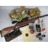 STOEGER .22 CALIBRE AIR RIFLE WITH BROWN STOCK and associated 3-9 x 40 AO sights, as new, along with