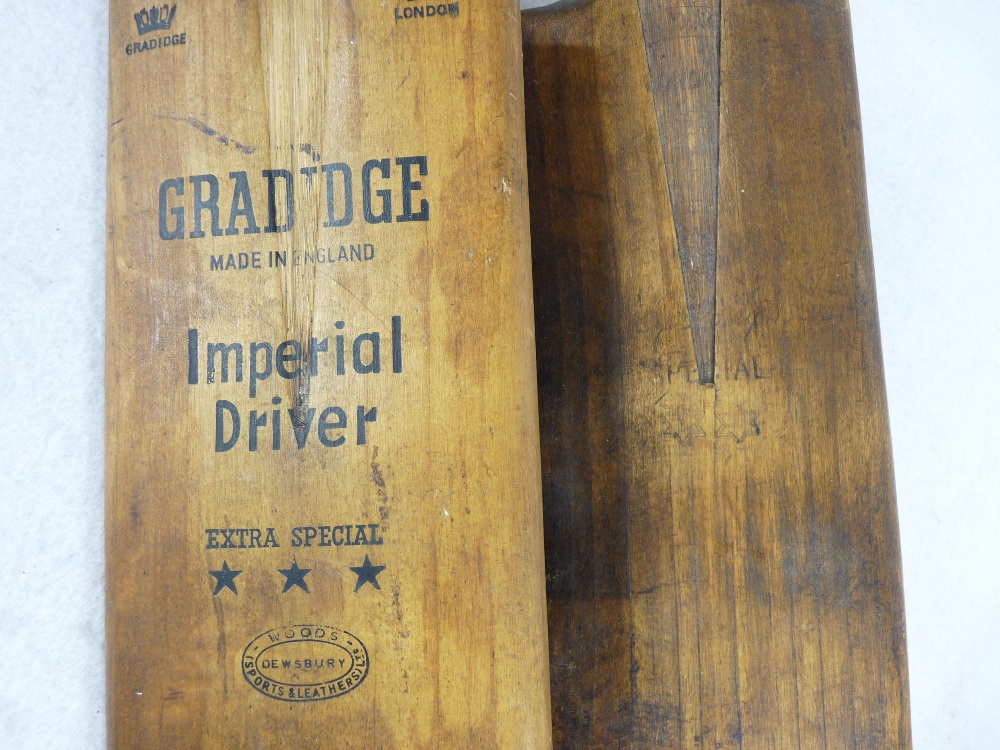 CRICKET BATS (2) - Early 20th Century, one Gradidge Imperial driver Extra Special 3 Star and