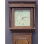 CIRCA 1840 30 HOUR INLAID OAK LONGCASE CLOCK BY J Hanbury, West Haddon, the square hood with