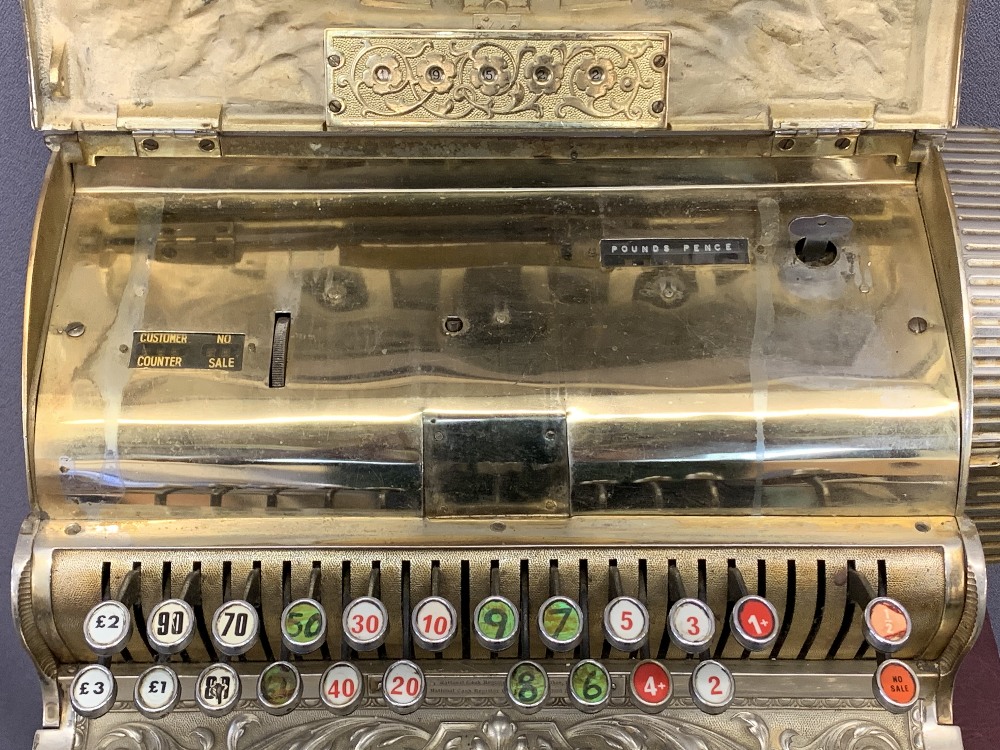 CIRCA 1900 NATIONAL CASH REGISTER, model 36, no. 248347, highly detailed in a chrome/plated - Image 4 of 7