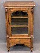 CIRCA 1900 MUSIC SHEET CABINET, single glazed front door with interior shelving and single lower