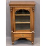 CIRCA 1900 MUSIC SHEET CABINET, single glazed front door with interior shelving and single lower