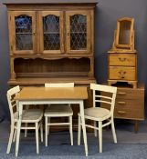 VINTAGE & LATER HOUSEHOLD FURNITURE, a quantity to include a reproduction glass topped dresser