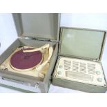 COLLARO 1950s/60s boxed record player and a boxed Vidor attache case value radio