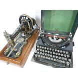 IMPERIAL TYPEWRITER - good Companion, Early 20th Century with a Singer sewing machine