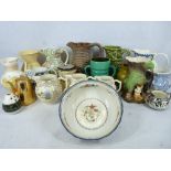 TUSCAN DECORO, BURLEIGH WARE, BRANNAM and other collectable jugs and pottery group (2 boxes)