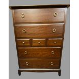 STAG MINSTREL MULTI-DRAWER BEDROOM CHEST - having two long over three short over two long drawers,