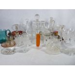 ANTIQUE & LATER GLASSWARE - a good selection in two boxes to include a White Friars type bark