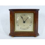 ART DECO MANTEL CLOCK - Elliot of London, walnut, signed 'J R Ogden & Son, London and Harrogate'