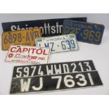 GERMAN ENAMEL STREET SIGN 'STEINROTTSTRABE', American Automobile and British Car Number Plates