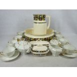 VILLEROY & BOCH 4 PIECE WASH JUG & BOWL SET with a Czechoslovakian 23 piece gilt decorated porcelain