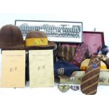 HISTORIC EPHEMERA - Oakland Public School Ilkley vintage straw, felt and other hats, school ties,