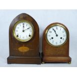 CLOCKS - Junghans dome top mantel clock, 8 day with painted dial, 28cms tall and a similar by The