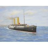 JOHN MYERS (Rhos on Sea) oil on board - Marguerite leaving Llandudno, signed and dated 2007, 35 x