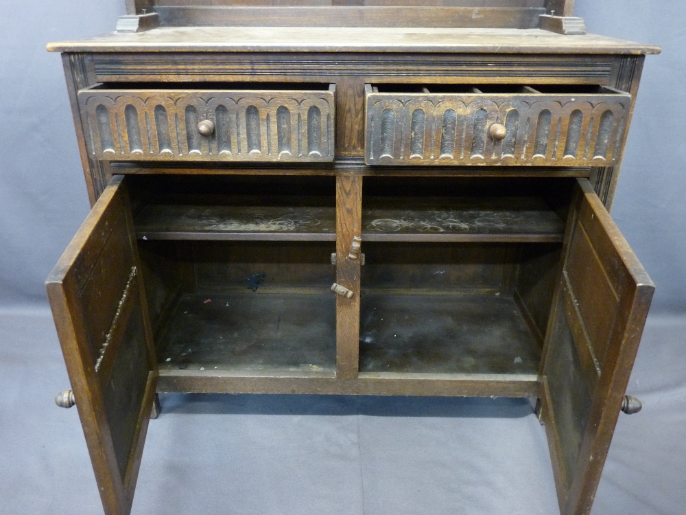 VINTAGE & LATER FURNITURE PARCEL, 4 ITEMS - an oak box seat hall bench/stick stand, 89cms H, 85cms - Image 3 of 9