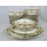 HAVILAND LIMOGES PORCELAIN DINNER SERVICE, 36 PIECE to include two tureens and covers, stamped verso