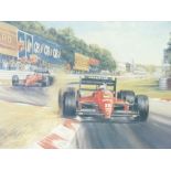 ALAN FEARNLEY limited edition (563/850) print - titled 'Tribute to Enzo Ferrari', signatures in