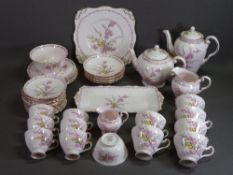 TUSCAN 'APRIL BEAUTY' TEAWARE, pink coloured, approximately forty five pieces