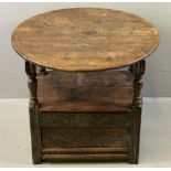 This & Other Lots from a Country Residence - Henblas, Bodorgan, Anglesey ANTIQUE OAK CIRCULAR TOPPED