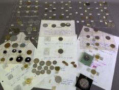 NINE CARAT GOLD CUFFLINKS and an assortment of mixed collector's coinage with paperwork