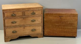 FARMHOUSE PINE CHEST of two short over two long drawers, on bracket feet, 80cms H, 95cms W, 57cms