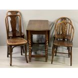 FURNITURE ASSORTMENT - vintage bentwood chairs (labelled 'Thonet'), two Ercol wheelback chairs and a